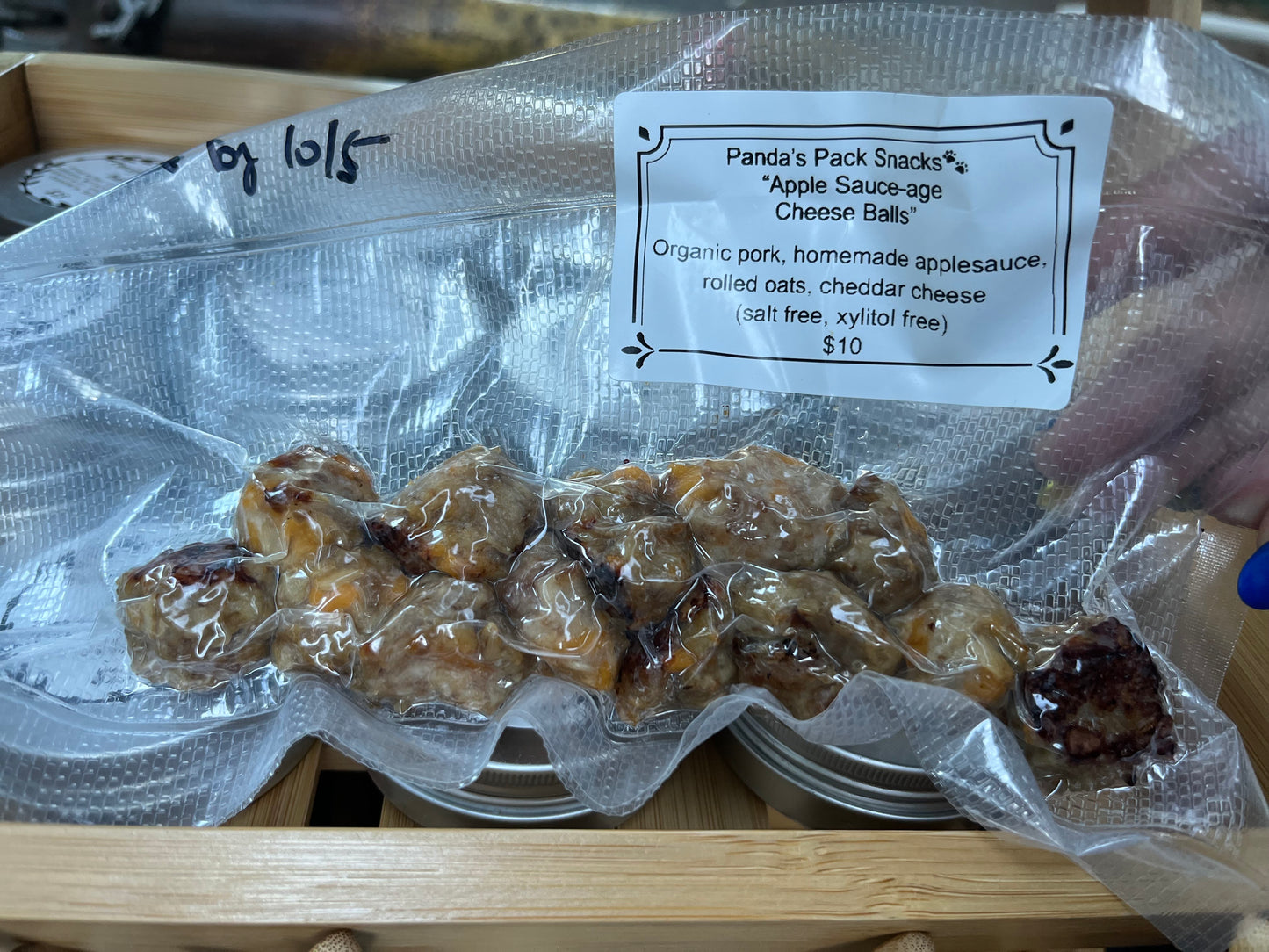 Apple Sauce-age Cheese Balls - Savory & Sweet Pork + Cheddar Dog Treats