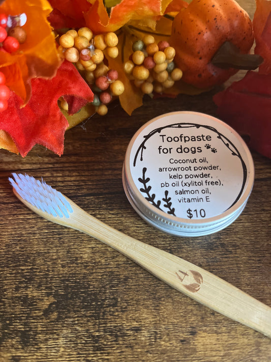 Toofpaste - Natural Dog Toothpaste with Bamboo Toothbrush Included